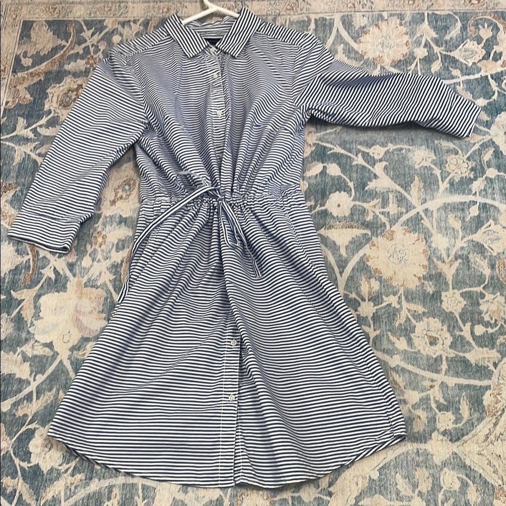 Striped Long Sleeve Shirt Dress